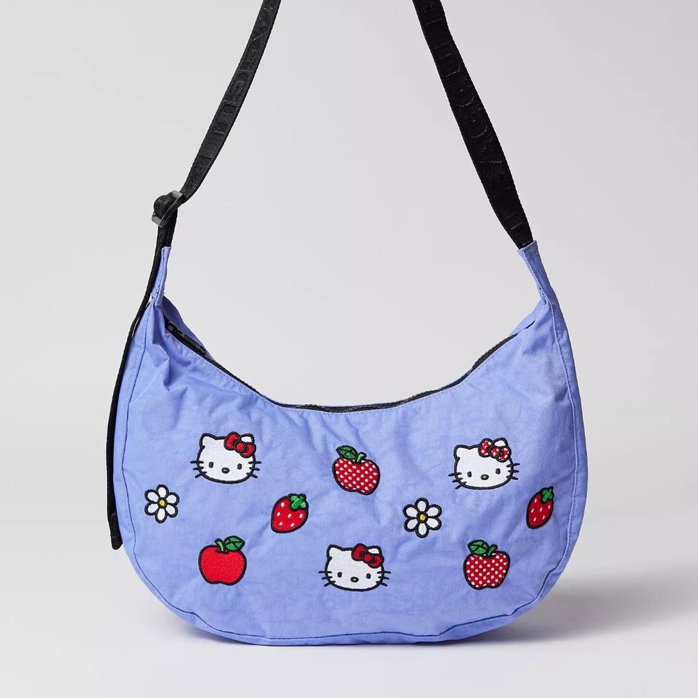 NWT Bagge Medium Crescent Bag - Embroidered Hello Kitty